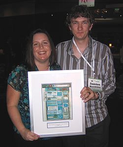 Damien &amp; Renee with McFarlane Prize award