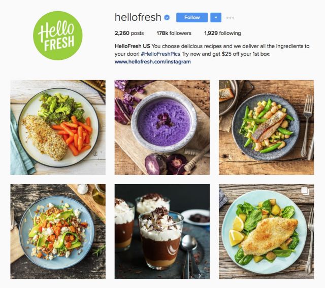 Hello Fresh instagram