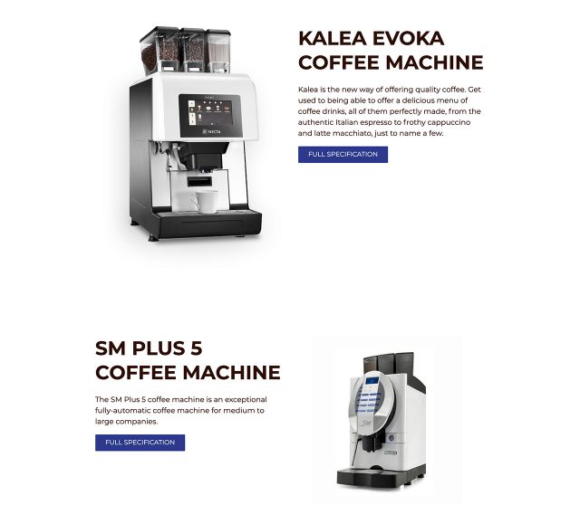 Coffee4Business machine listing page